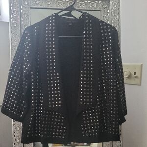 🖤NWOT Rare Boutique Black Studded Open Front Blazer Jacket